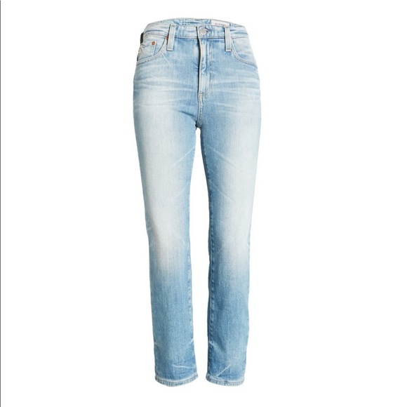 AG Isabelle High Waist Straight Leg Crop Lightwash Blue Jean Size 32 NWT - Picture 6 of 13